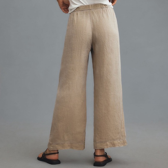 Anthropologie Velvet by Graham & Spencer Lola Tan 100% linen Pants size L NWT - Picture 10 of 11